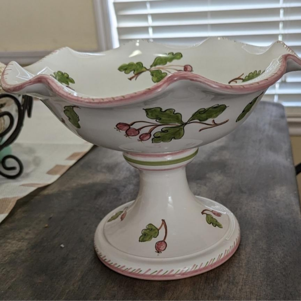 MAJIILY HAND PAINTED COMPOTE BOWL